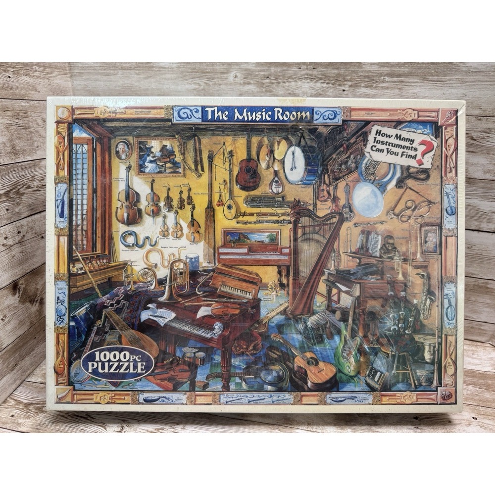 VTG 2000 White Mountain Music Room 1000 Piece Hidden Instruments Puzzle NEW NOS